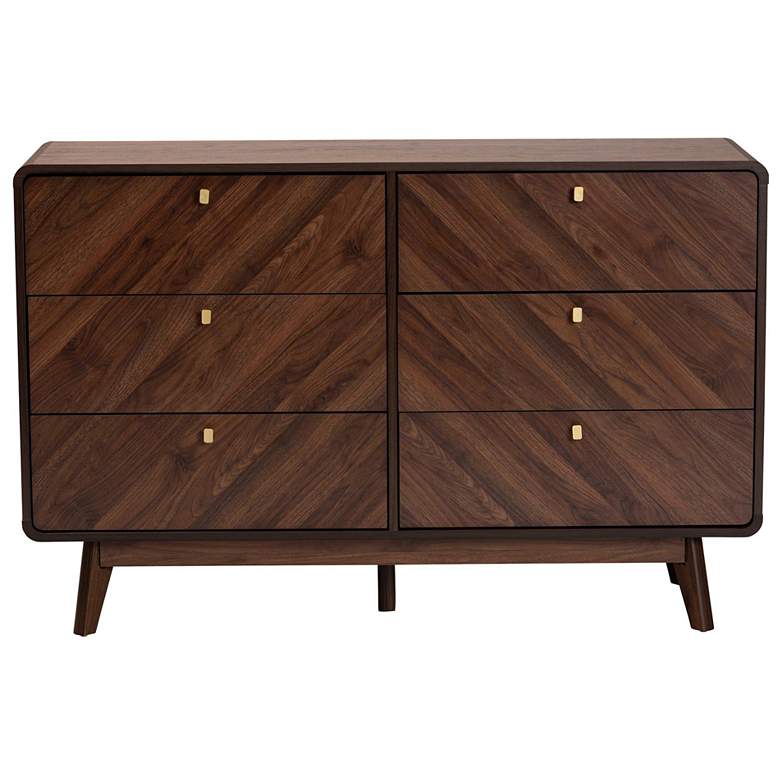 Image 4 Baxton Studio Markell Walnut Brown Finished Wood 6-Drawer Dresser more views