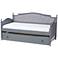 Baxton Studio Marlie Gray Twin Daybed with Roll-Out Trundle