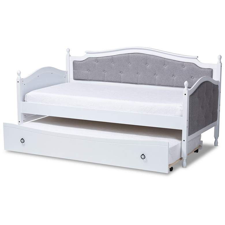 Image 4 Baxton Studio Marlie White Twin Daybed w/ Roll-Out Trundle more views