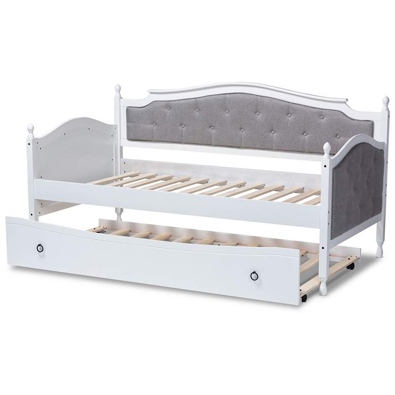 Image 7 Baxton Studio Marlie White Twin Daybed w/ Roll-Out Trundle more views
