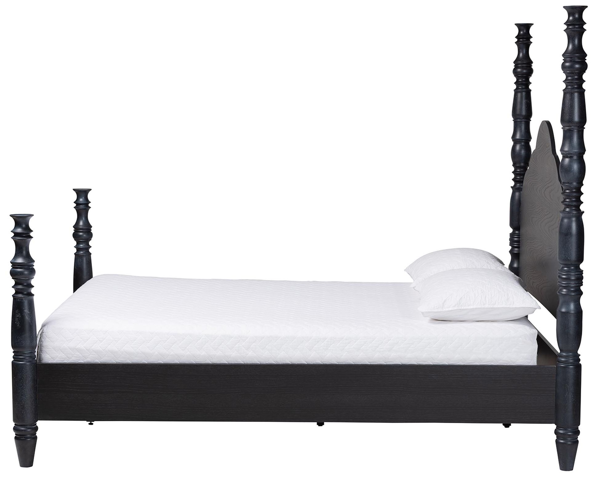 Image 3 Baxton Studio Martino Four-Poster Platform Bed - Black, King more views