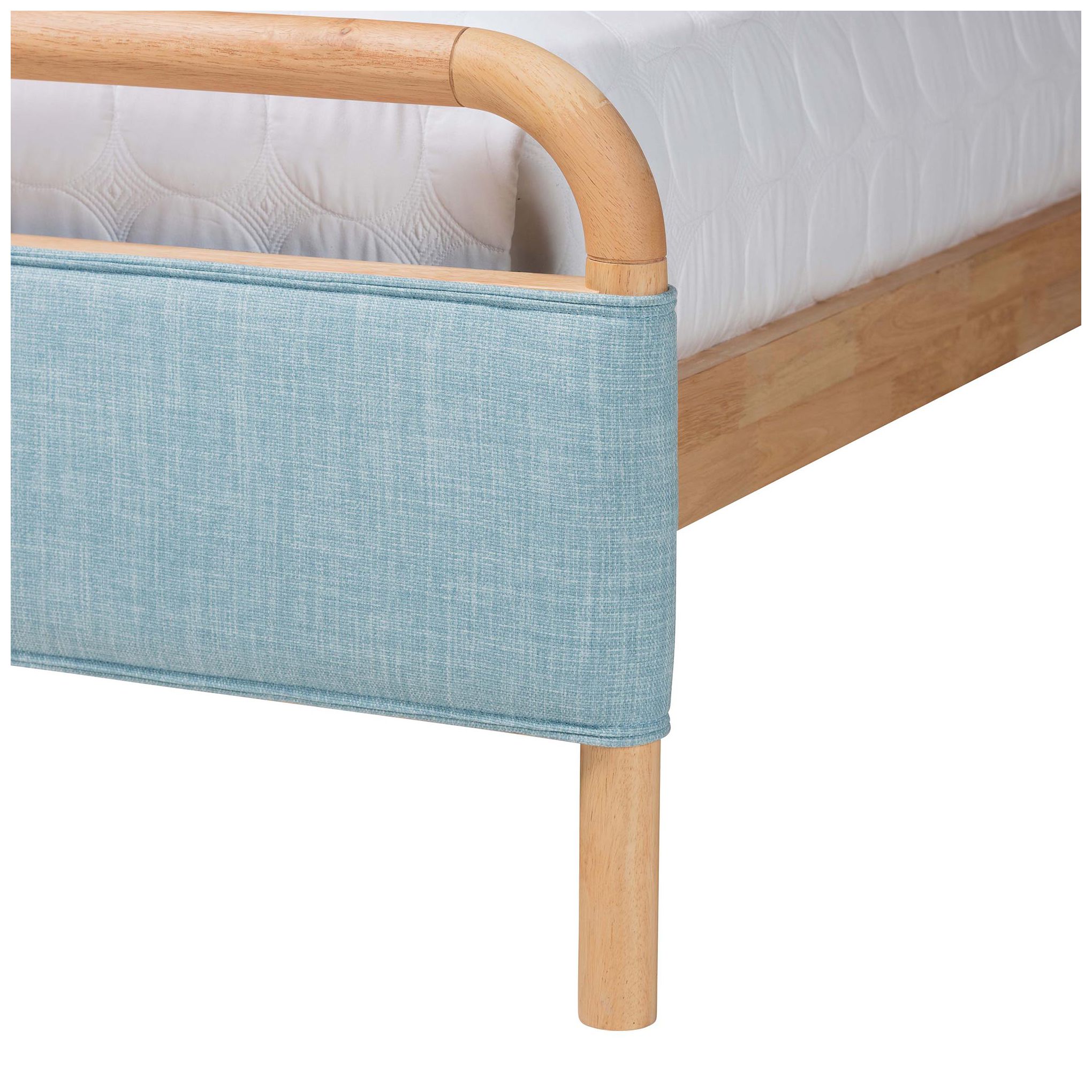 Image 6 Baxton Studio Mateo Baby Blue Fabric and Wood Queen Size Platform Bed more views