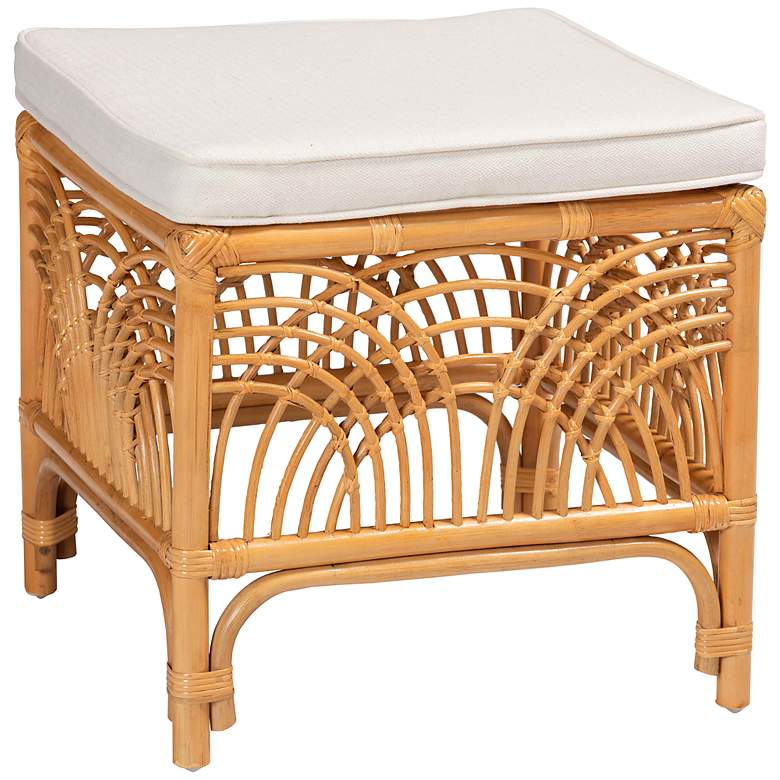 Image 2 Baxton Studio Materra Natural Brown Rattan Footstool