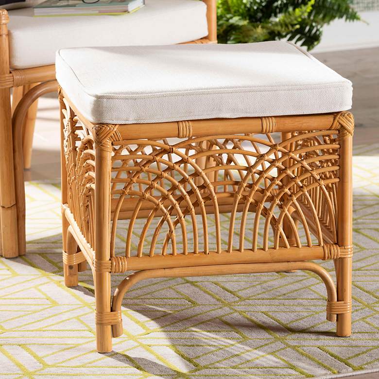 Image 1 Baxton Studio Materra Natural Brown Rattan Footstool