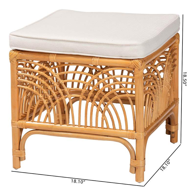 Image 7 Baxton Studio Materra Natural Brown Rattan Footstool more views