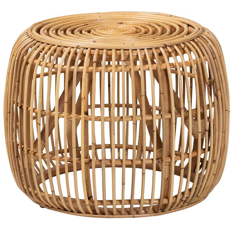 Image 2 Baxton Studio Maverick Modern Bohemian Natural Brown Rattan End table