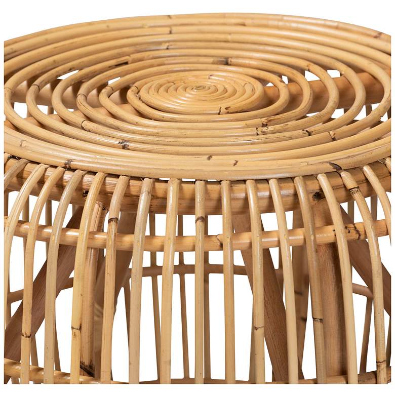 Image 3 Baxton Studio Maverick Modern Bohemian Natural Brown Rattan End table more views