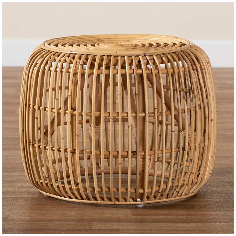 Image 5 Baxton Studio Maverick Modern Bohemian Natural Brown Rattan End table more views