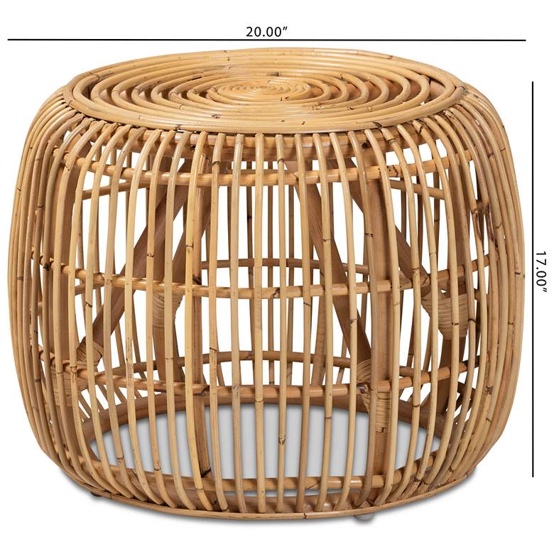 Image 6 Baxton Studio Maverick Modern Bohemian Natural Brown Rattan End table more views