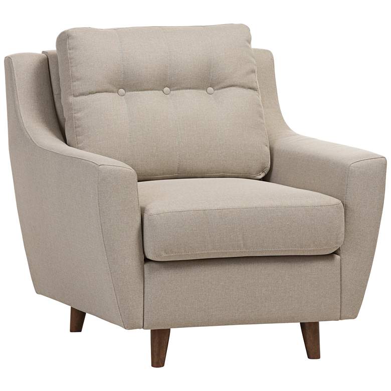 Image 1 Baxton Studio Mckenzie Light Beige Fabric Living Room Chair