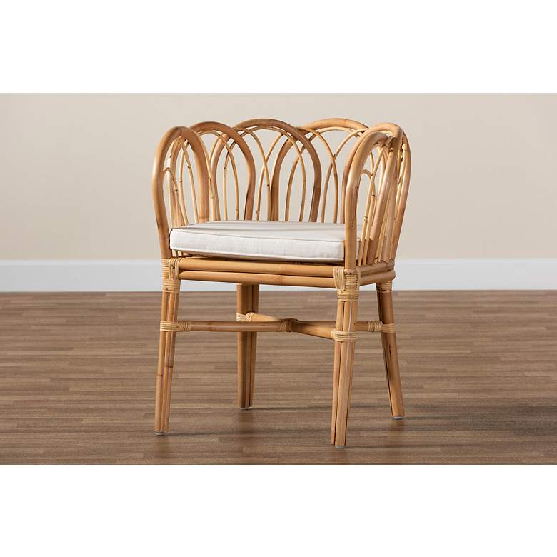 Image 7 Baxton Studio Melody Natural Rattan Loop Back Dining Chair more views