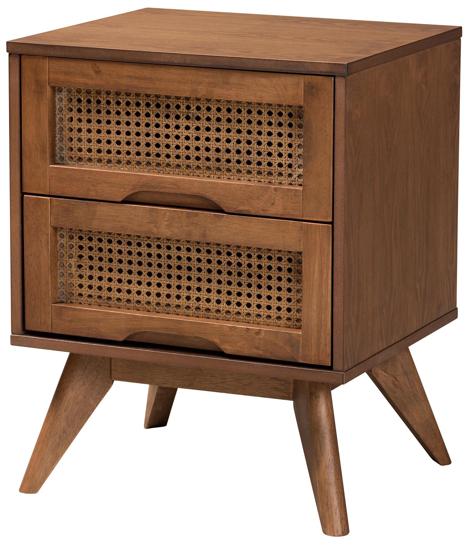 Baxton Studio Melora Wood and Rattan Full Size 3-Piece Bedroom Set