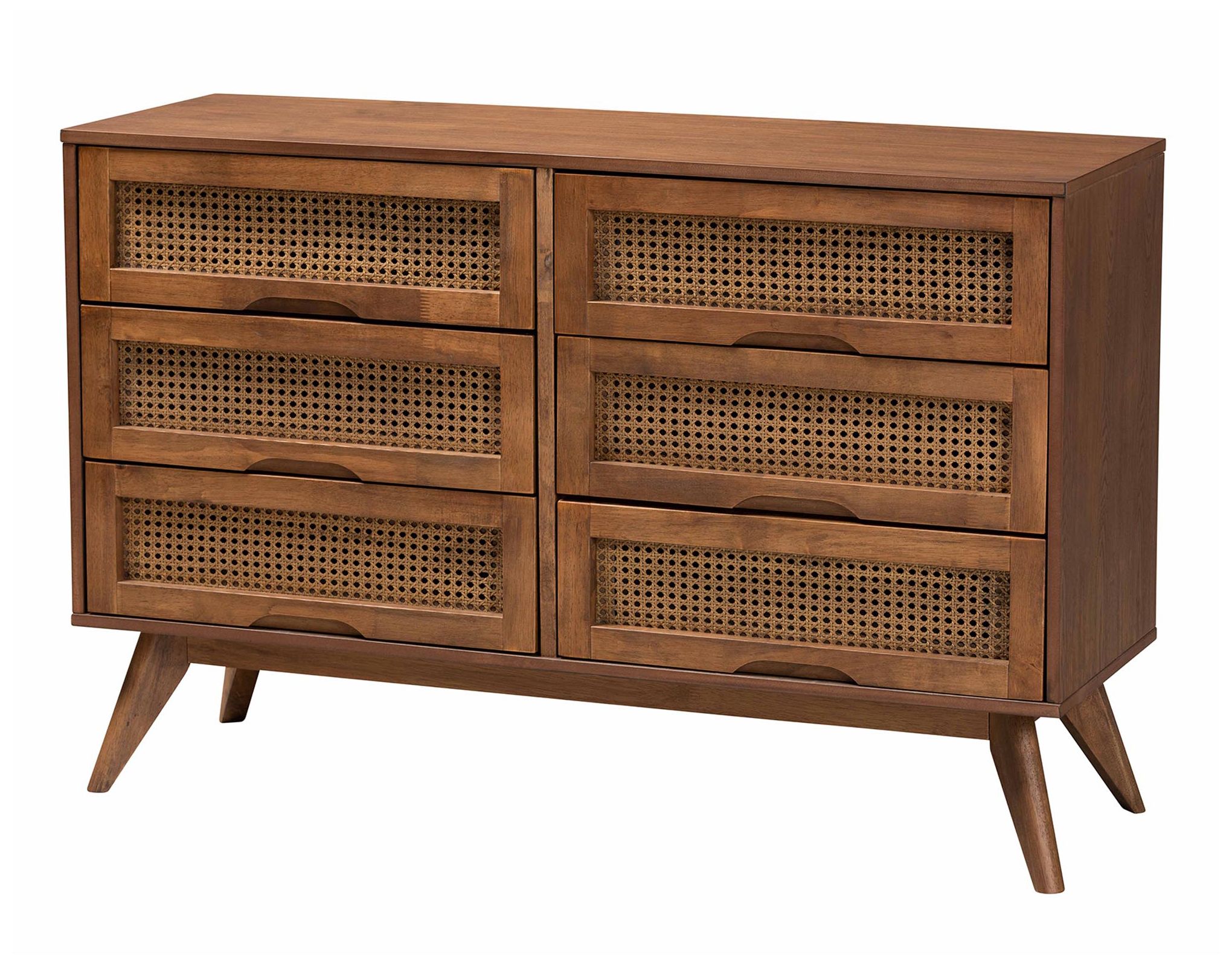 Image 6 Baxton Studio Melora Wood and Rattan Queen Size 4-Piece Bedroom Set more views