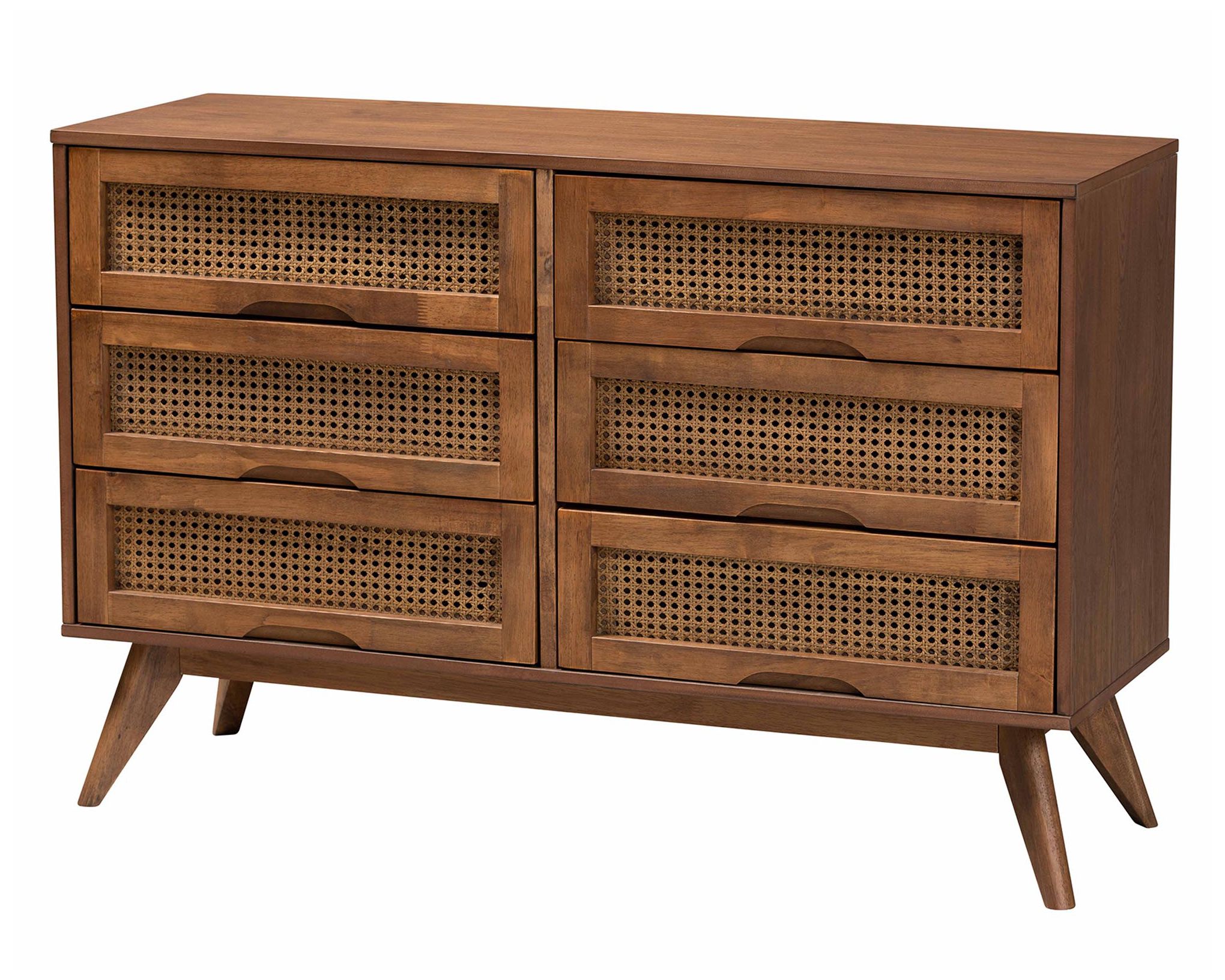 Image 6 Baxton Studio Melora Wood and Rattan Queen Size 5-Piece Bedroom Set more views