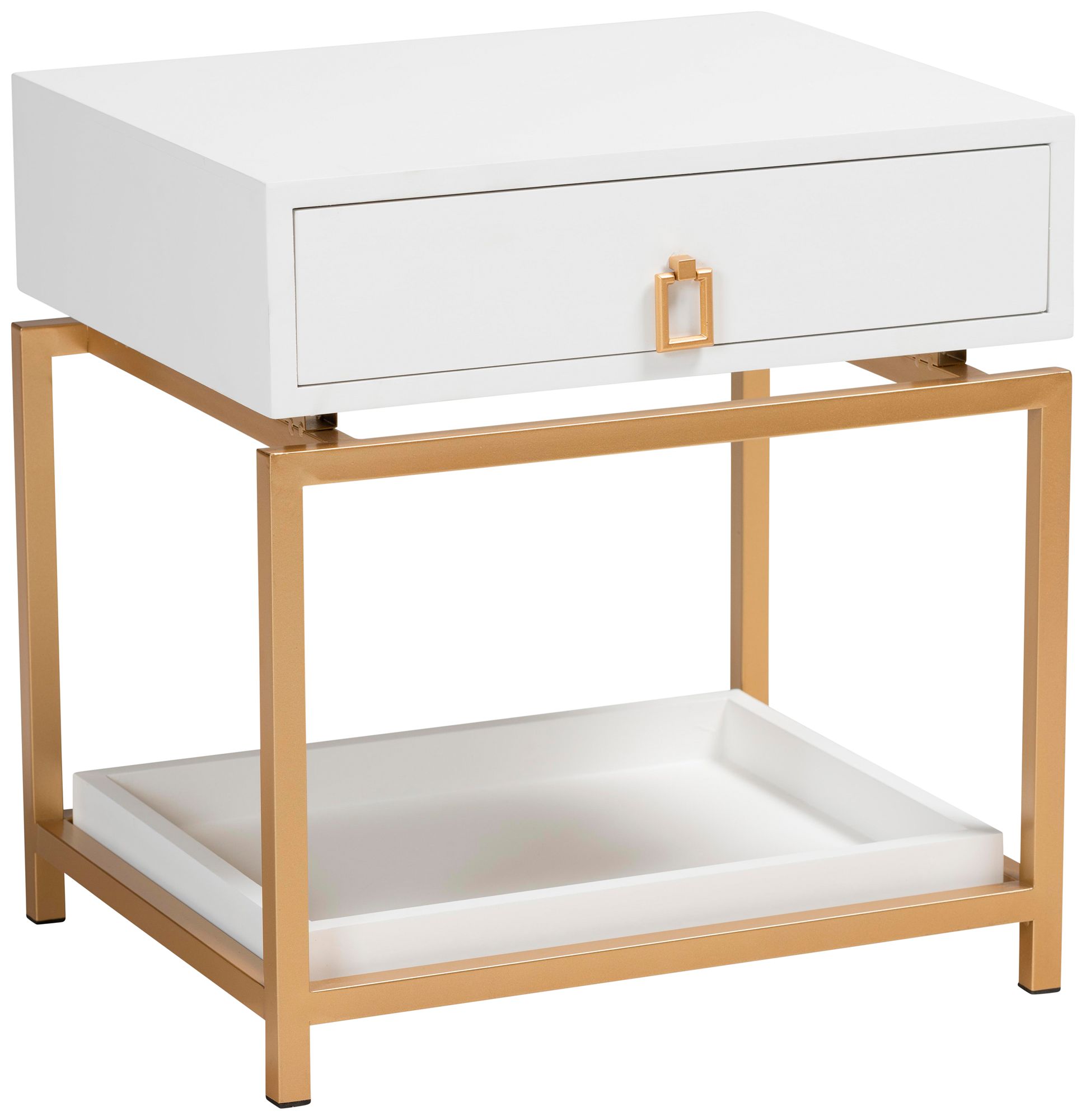 Baxton Studio Melosa 19 3/4" Wide White 1-Drawer End Table