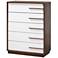 Baxton Studio Mette White and Walnut 5-Drawer Accent Chest