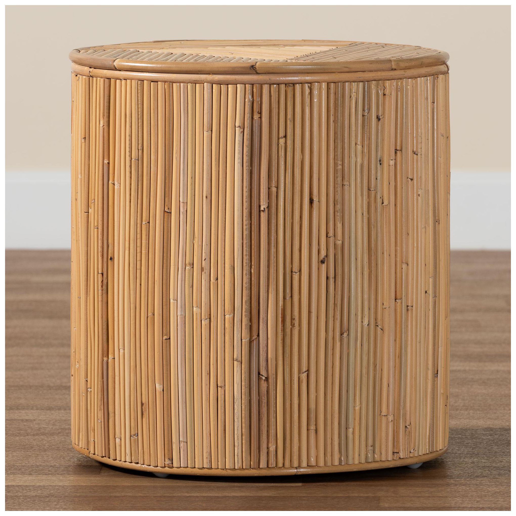Image 7 Baxton Studio Milagra Modern Bohemian Natural Rattan End Table more views