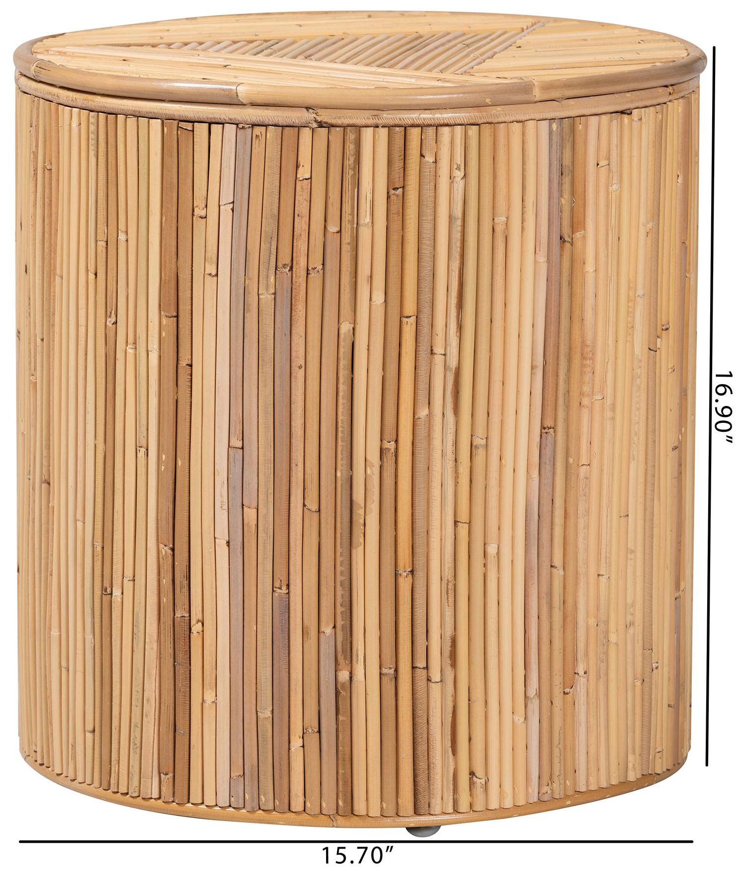 Baxton Studio Milagra Modern Bohemian Natural Rattan End Table
