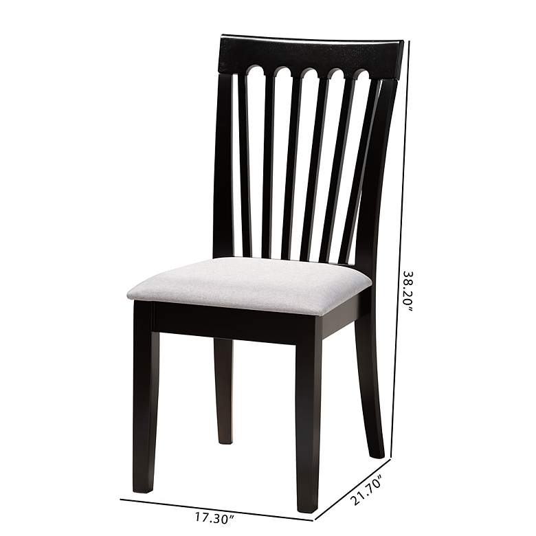 Image 3 Baxton Studio Minette Gray Fabric Upholstered Wood 2-Piece Dining Chair Set more views