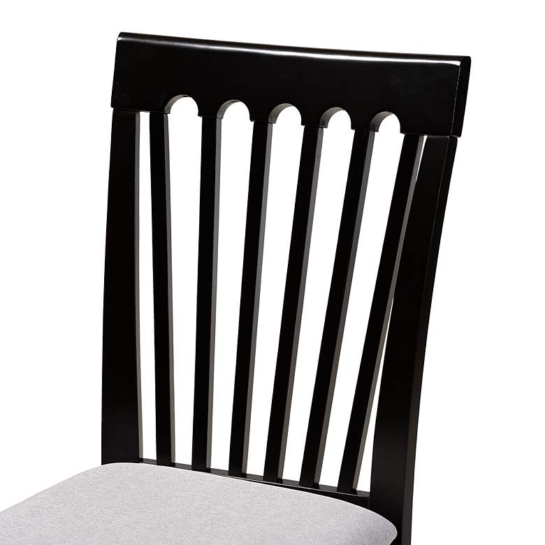 Image 6 Baxton Studio Minette Gray Fabric Upholstered Wood 2-Piece Dining Chair Set more views