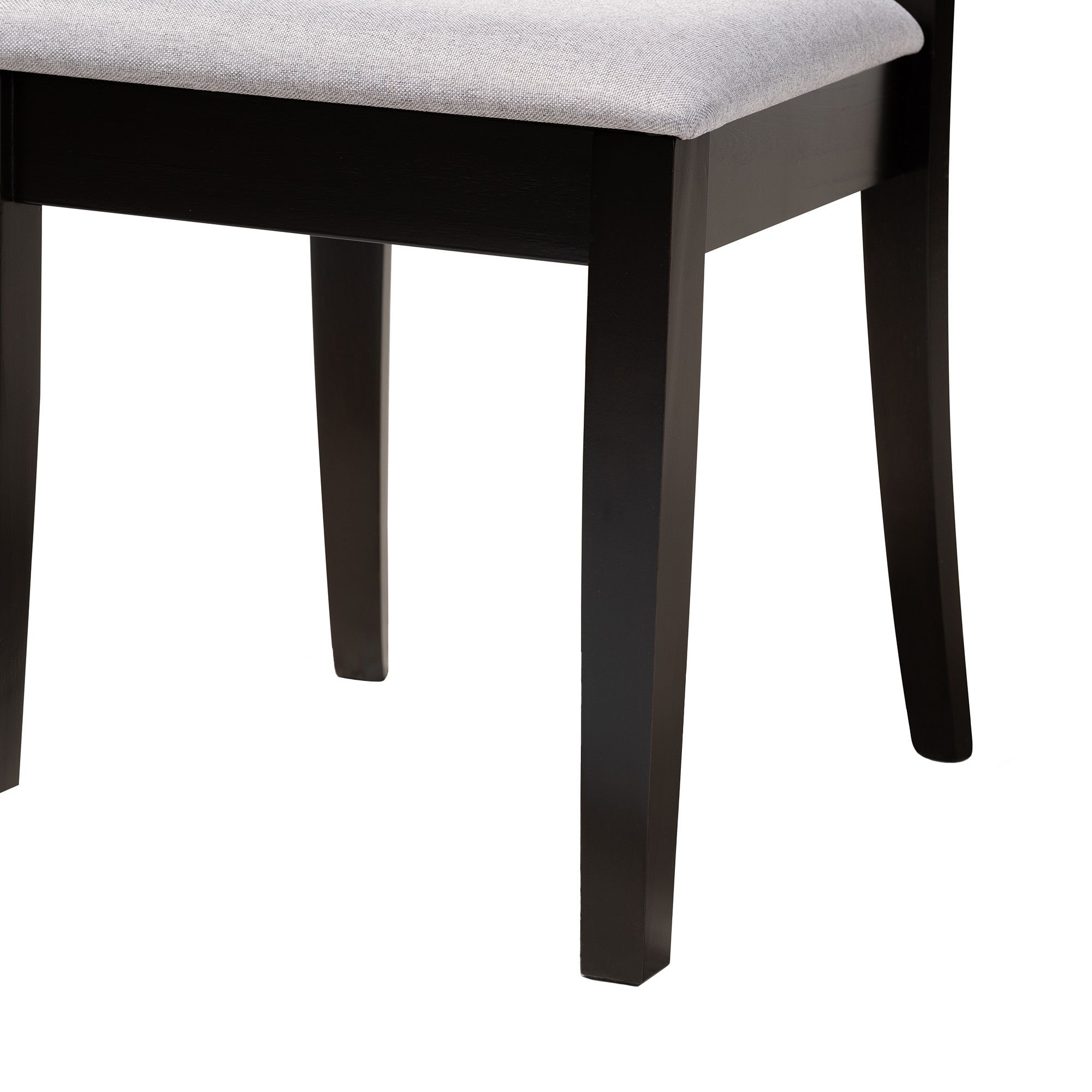 Baxton Studio Minette Gray Fabric Upholstered Wood 2-Piece Dining Chair Set