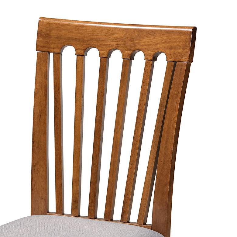 Image 6 Baxton Studio Minette Grey Fabric Upholstered Wood 2-Piece Dining Chair Set more views