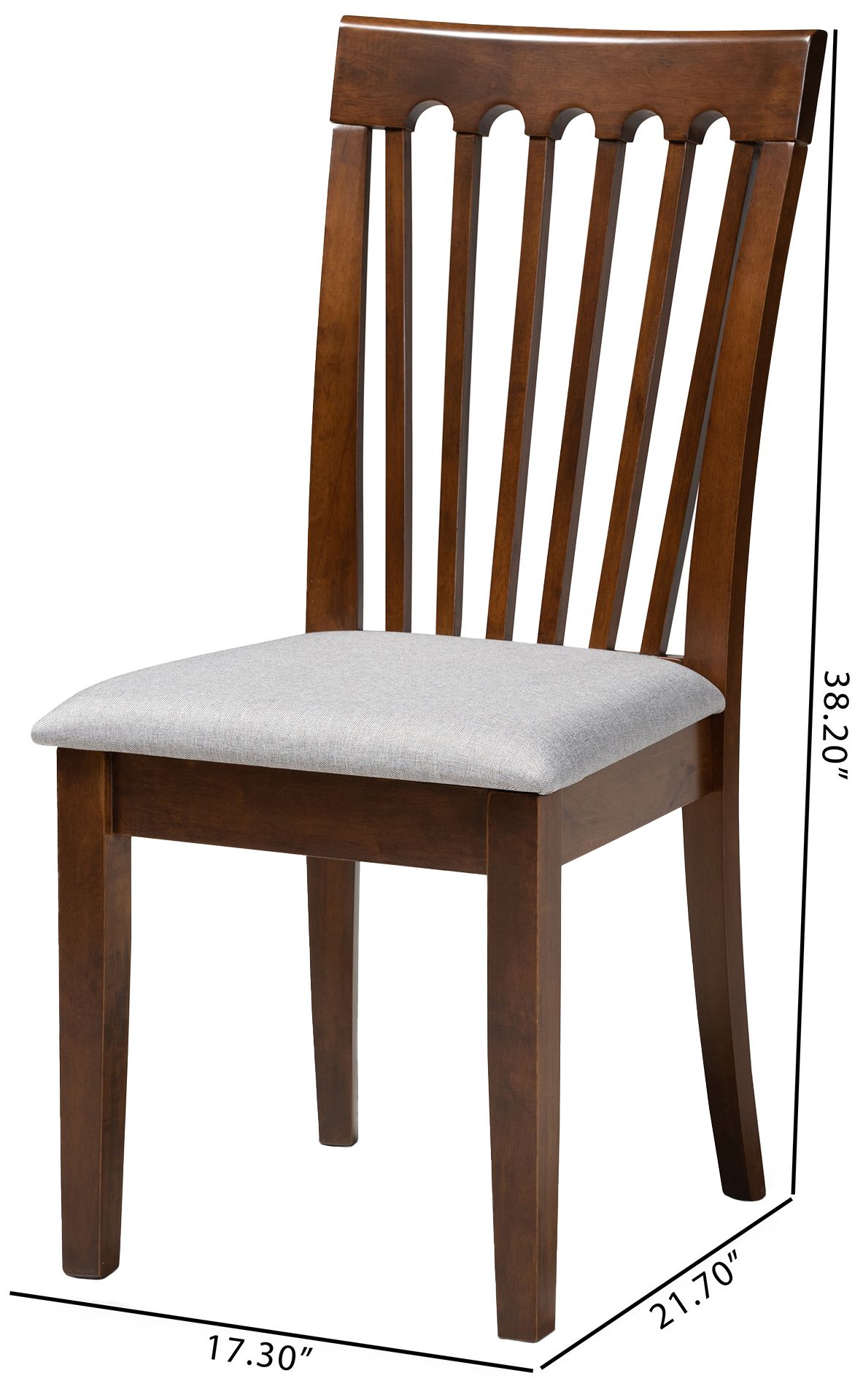 Image 5 Baxton Studio Minette Grey Fabric Upholstered Wood Dining Chair Set more views