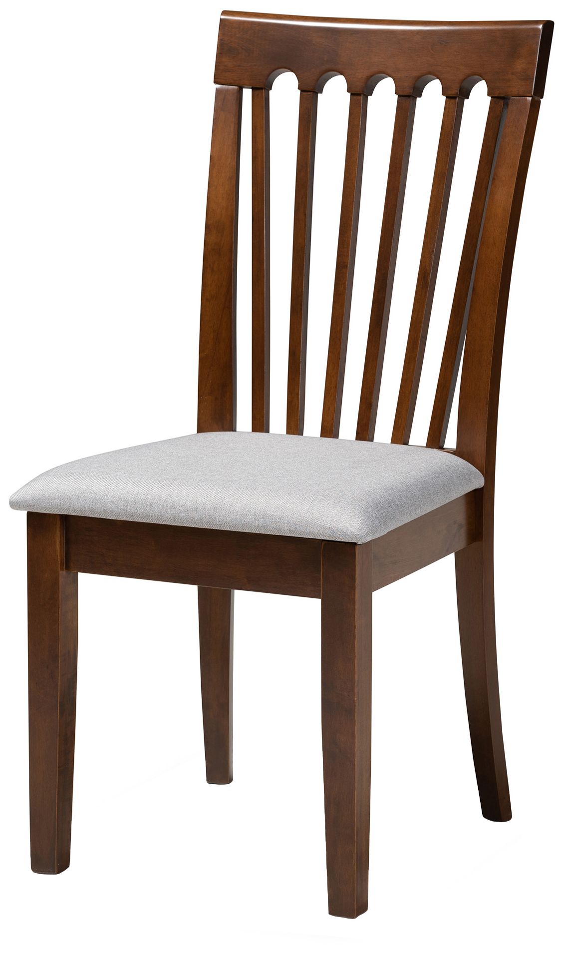 Image 7 Baxton Studio Minette Grey Fabric Upholstered Wood Dining Chair Set more views