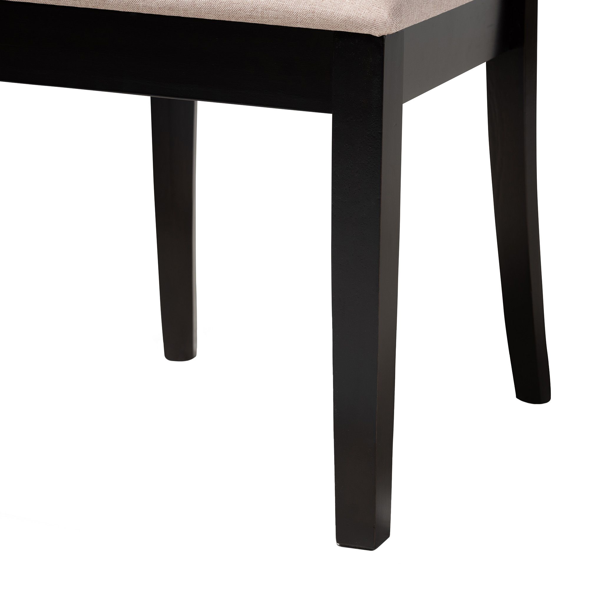 Baxton Studio Minette Sand Fabric Upholstered 2-Piece Wood Dining Chair Set