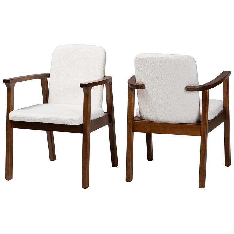 Image 2 Baxton Studio Miyagi Boucle Upholstered Dining Chair Set of 2- Armchair