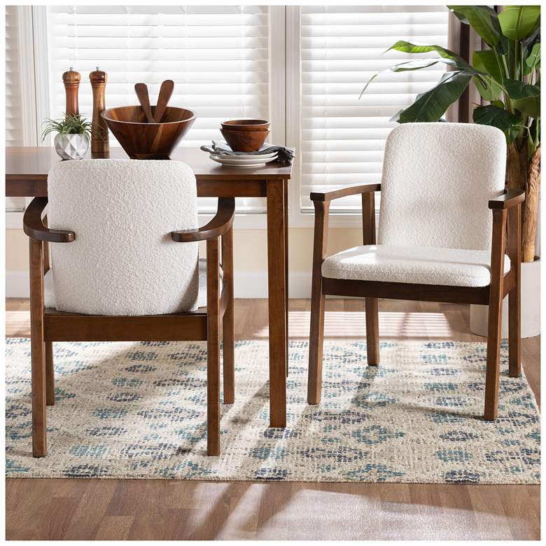 Image 1 Baxton Studio Miyagi Boucle Upholstered Dining Chair Set of 2- Armchair