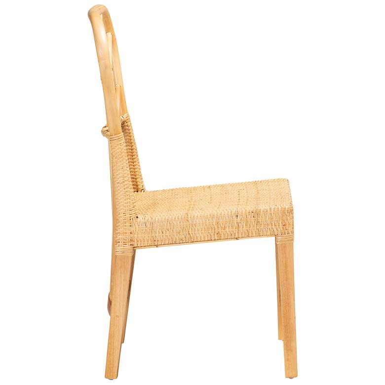 Image 7 Baxton Studio Monaco Brown Wood Natural Rattan Dining Chair more views