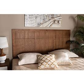 Image5 of Baxton Studio Monroe Ash Walnut Rubberwood King Headboard more views