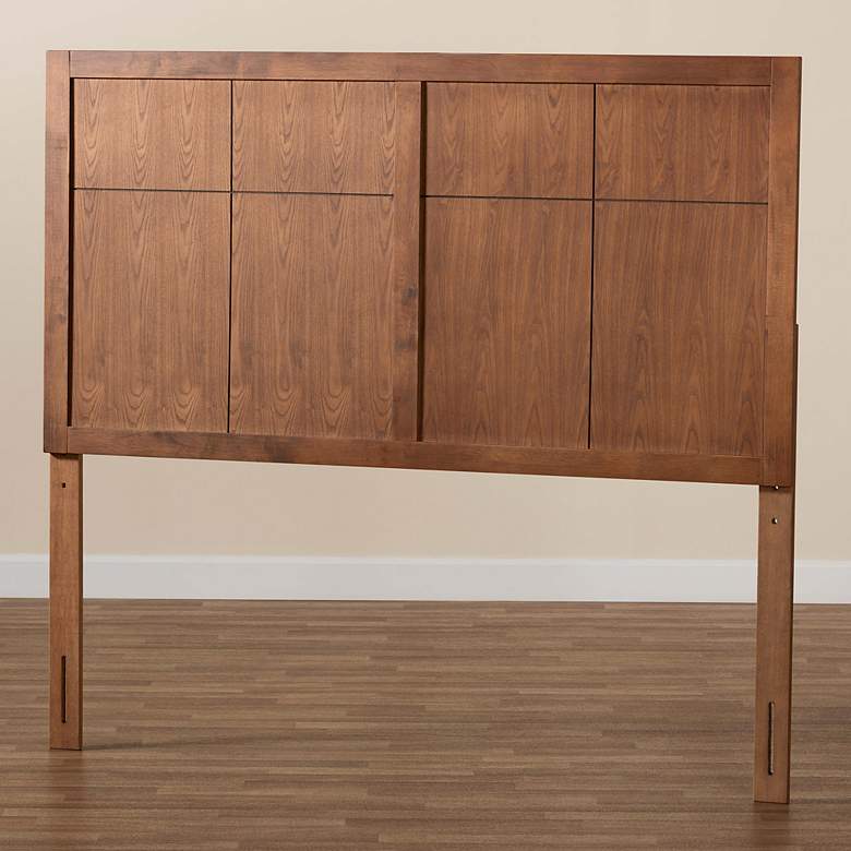 Image 1 Baxton Studio Monroe Modern Ash Walnut Finished Wood Queen Size Headboard