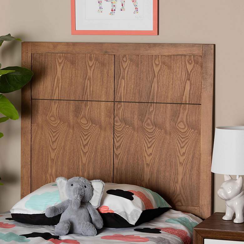 Image 1 Baxton Studio Monroe Modern Ash Walnut Finished Wood Twin Size Headboard