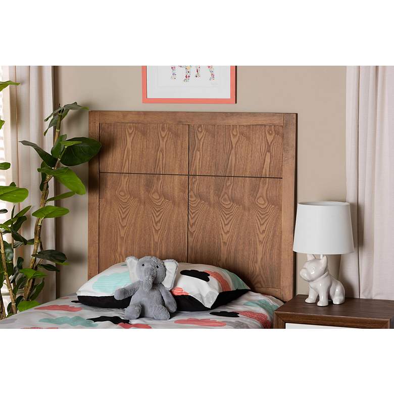 Image 5 Baxton Studio Monroe Modern Ash Walnut Finished Wood Twin Size Headboard more views