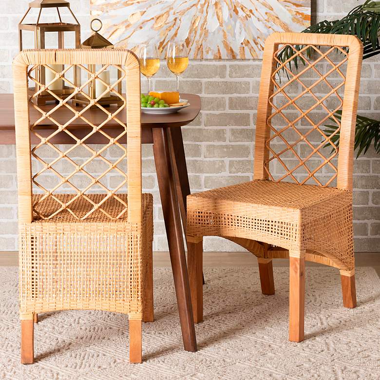 Image 1 Baxton Studio Moscow Natural Brown Dining Chairs Set of 2