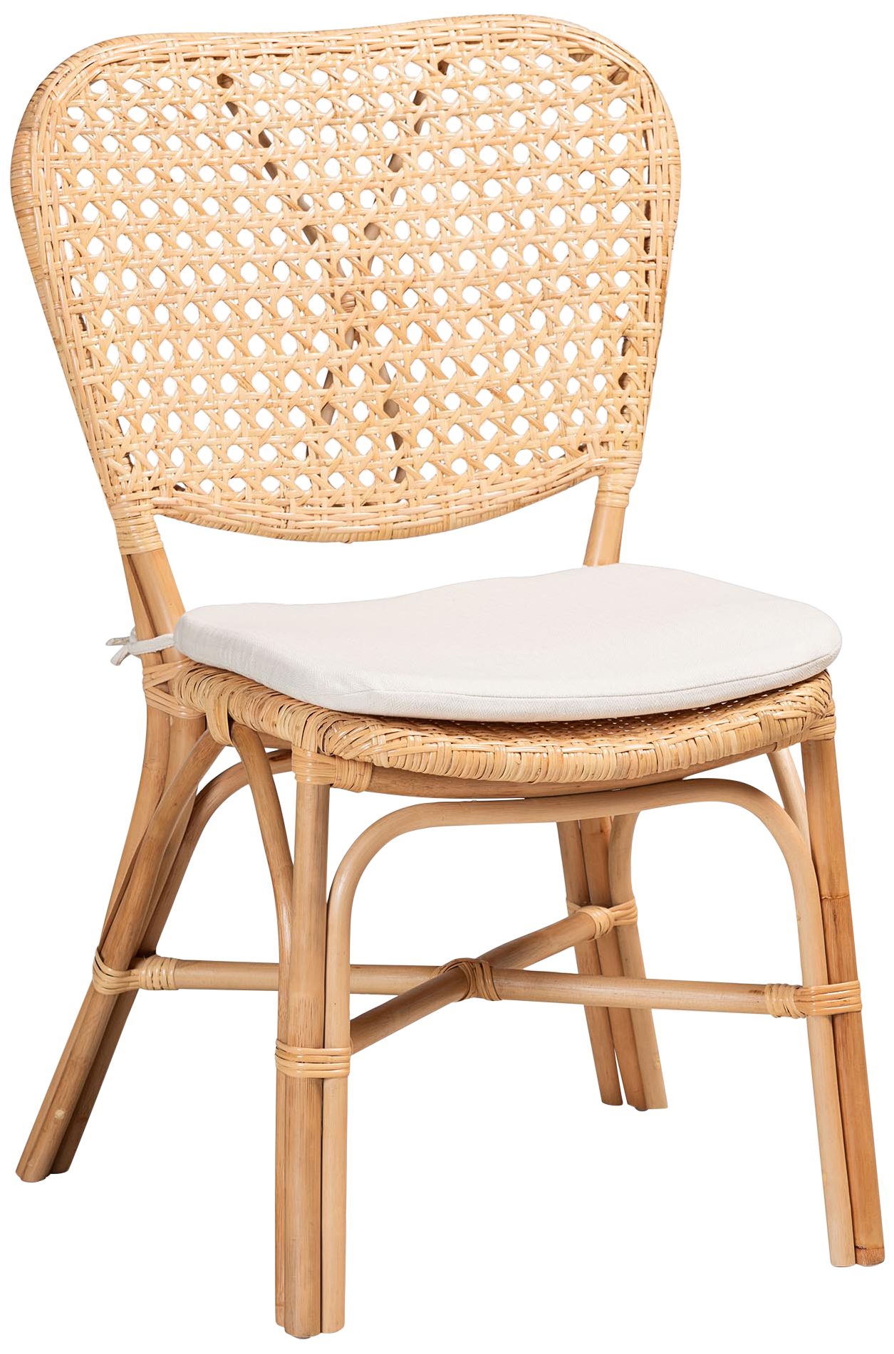 Baxton Studio Nadira Natural Brown Rattan Dining Chair 174M8