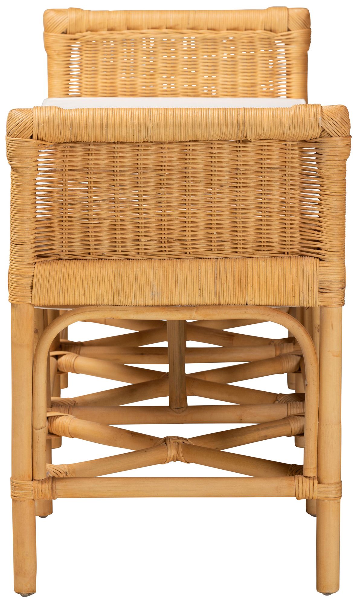 Image 3 Baxton Studio Nairi Modern Bohemian Natural Brown Rattan Bench more views