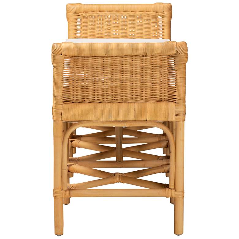 Image 3 Baxton Studio Nairi Modern Bohemian Natural Brown Rattan Bench more views