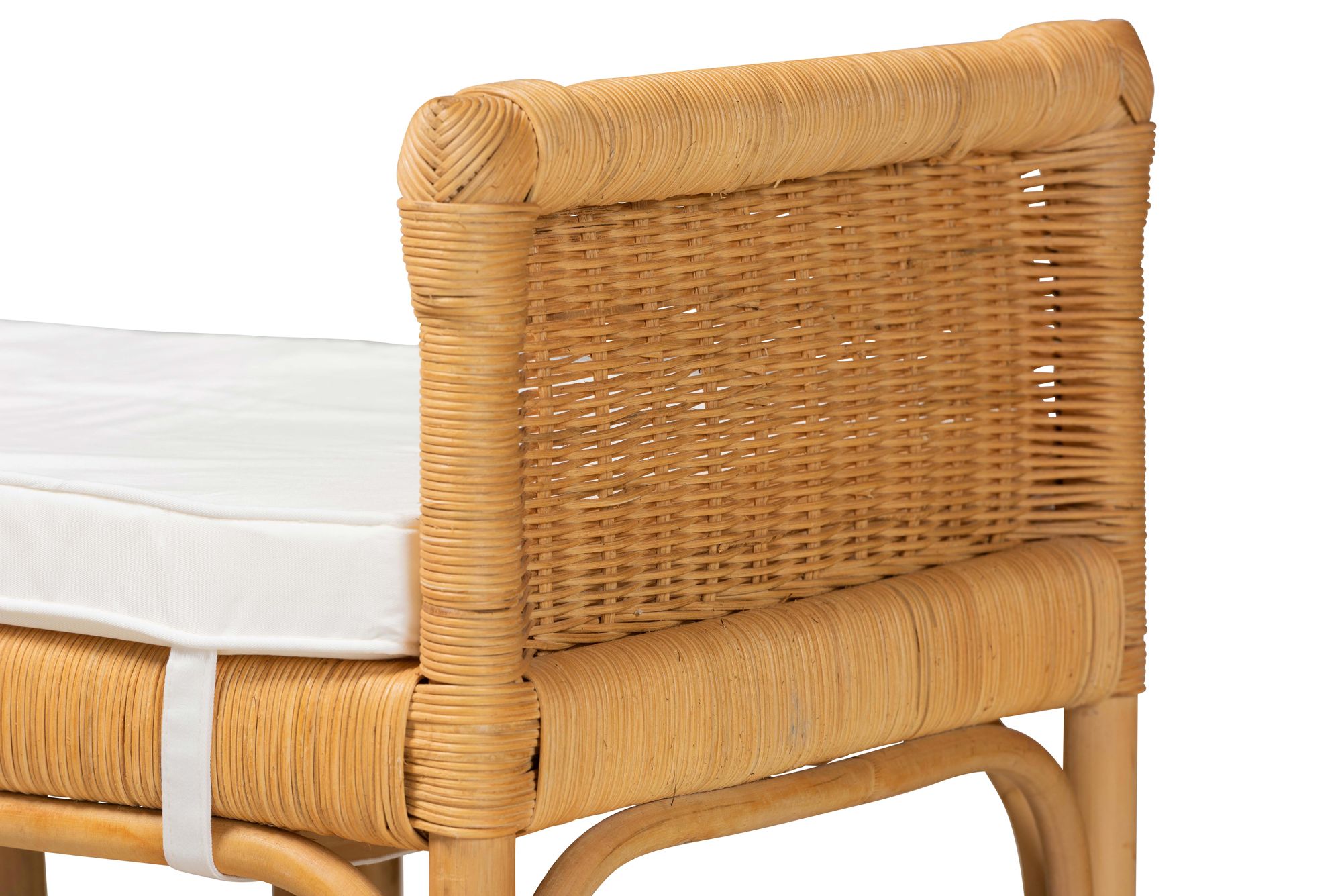 Image 4 Baxton Studio Nairi Modern Bohemian Natural Brown Rattan Bench more views