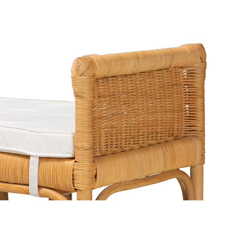 Image 4 Baxton Studio Nairi Modern Bohemian Natural Brown Rattan Bench more views