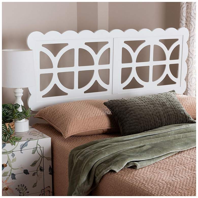 Image 1 Baxton Studio Nansen Wood Headboard - Adjustable Height, Full, White