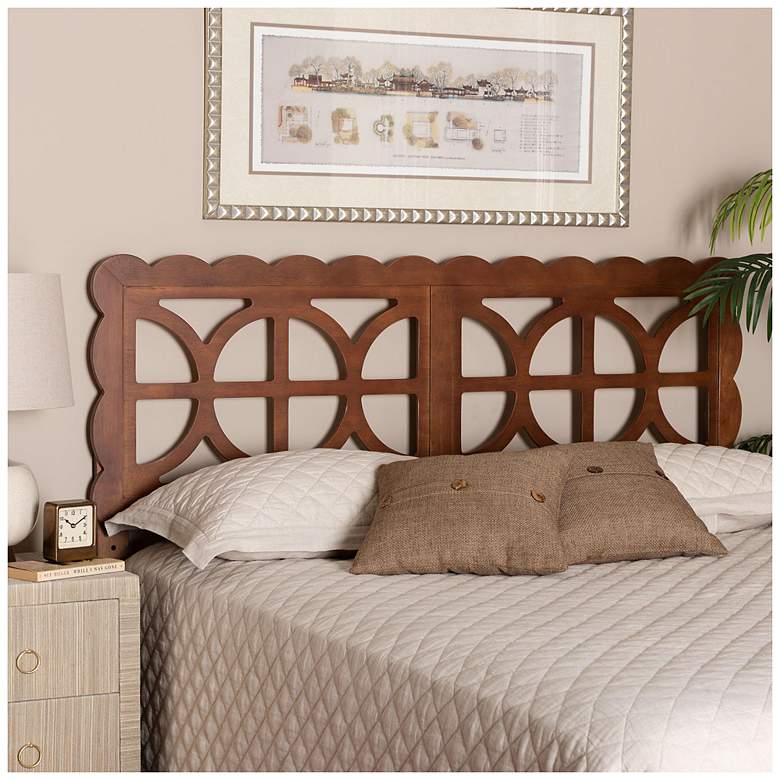 Image 1 Baxton Studio Nansen Wood Headboard - Adjustable Height, Queen, Walnut