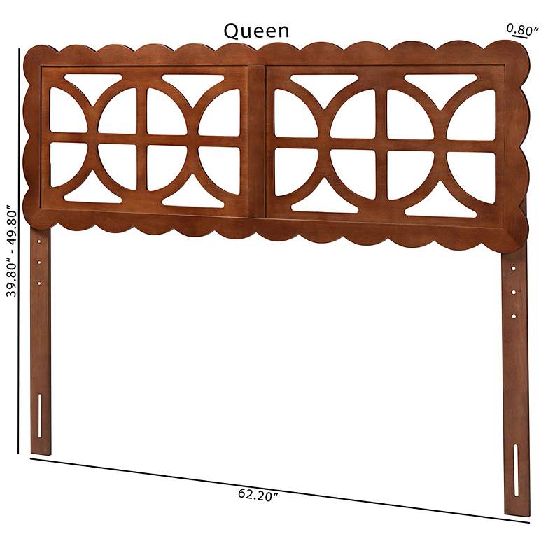 Image 6 Baxton Studio Nansen Wood Headboard - Adjustable Height, Queen, Walnut more views