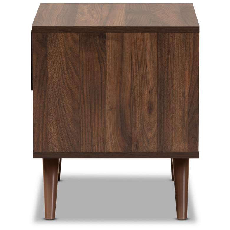 Image 5 Baxton Studio Naoki Two-Tone Grey and Walnut 1-Drawer Nightstand more views