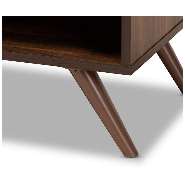 Image 7 Baxton Studio Naoki Two-Tone Grey and Walnut 1-Drawer Nightstand more views