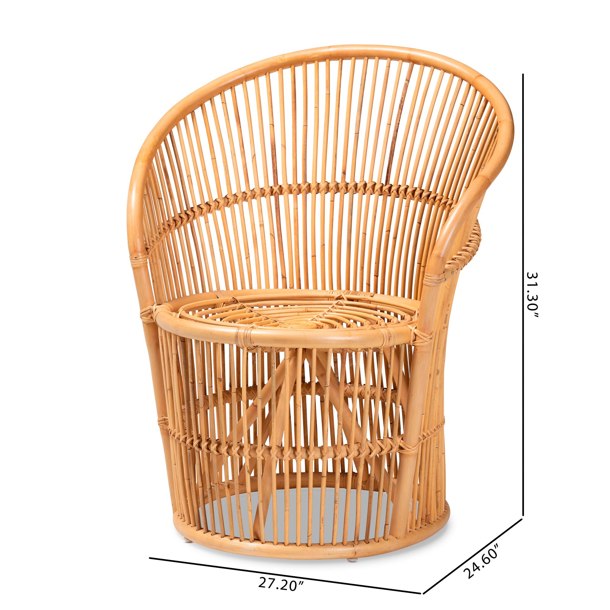 Baxton Studio Narva Natural Brown Accent Chair