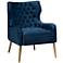 Baxton Studio Nelson Navy Blue Velvet Tufted Armchair