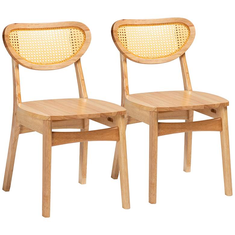 Image 2 Baxton Studio Nenet Oak Brown Wood Dining Chairs Set of 2